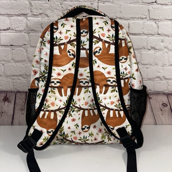 Colorful Sloth Backpack School Bag Bookbag - Picture 2 of 7